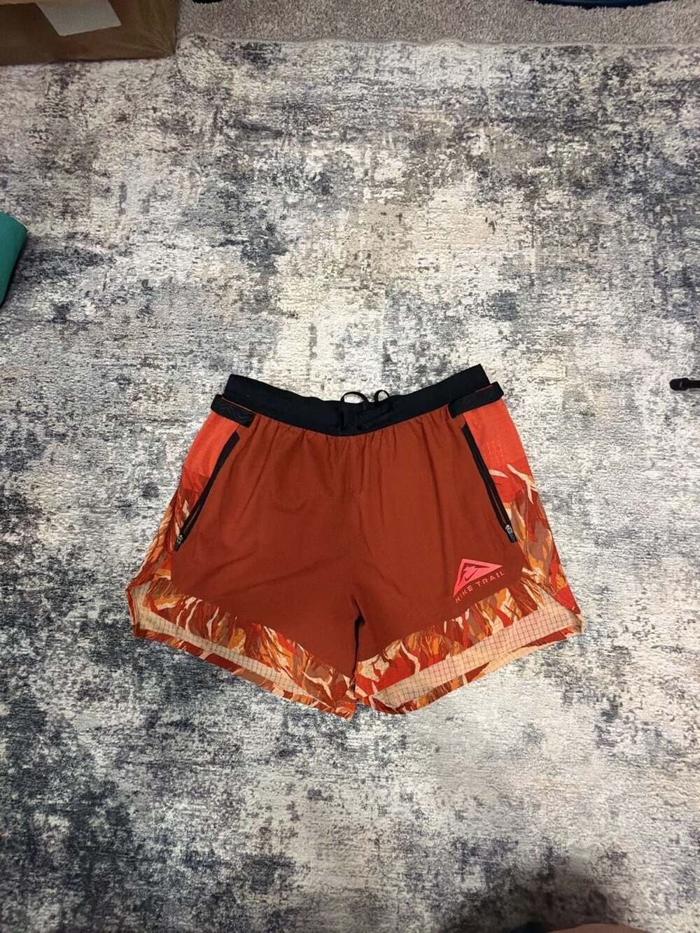 Nike Trail Flex Stride Running Shorts Size M Rugged Orange DM4652-832